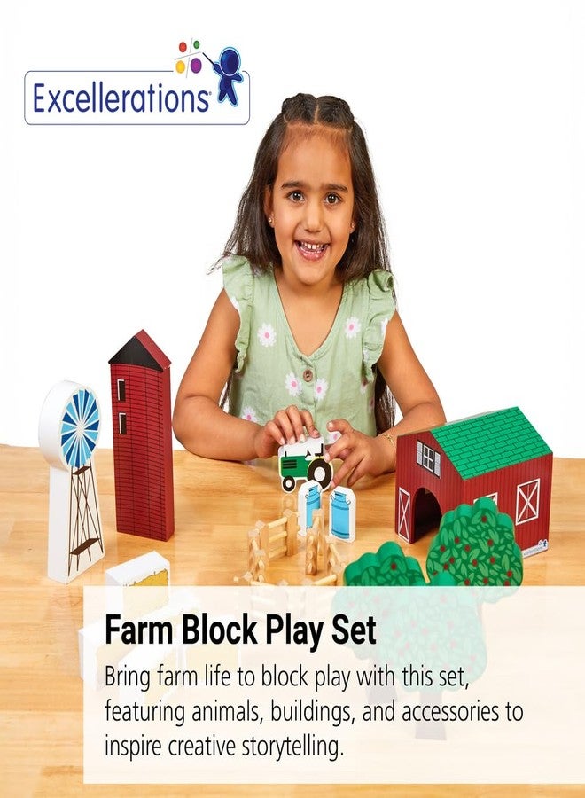 Excellerations Farm Block Play Set, 25 Pieces, Gift, Role-Play, Preschool Educational Toy, Ages 3 Years and Up (Item # Farmer) - Image 3