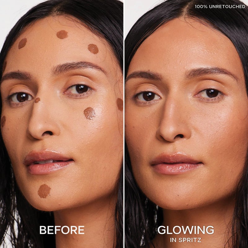 Saie Dew Bronze - Hydrating Liquid Bronzer Stick For a Sun Kissed Glow - Liquid Contour Stick Infused with Nourishing Skin Care Ingredients - Sculpted Face Makeup Essential - Spritz (0.4 oz) - Image 3