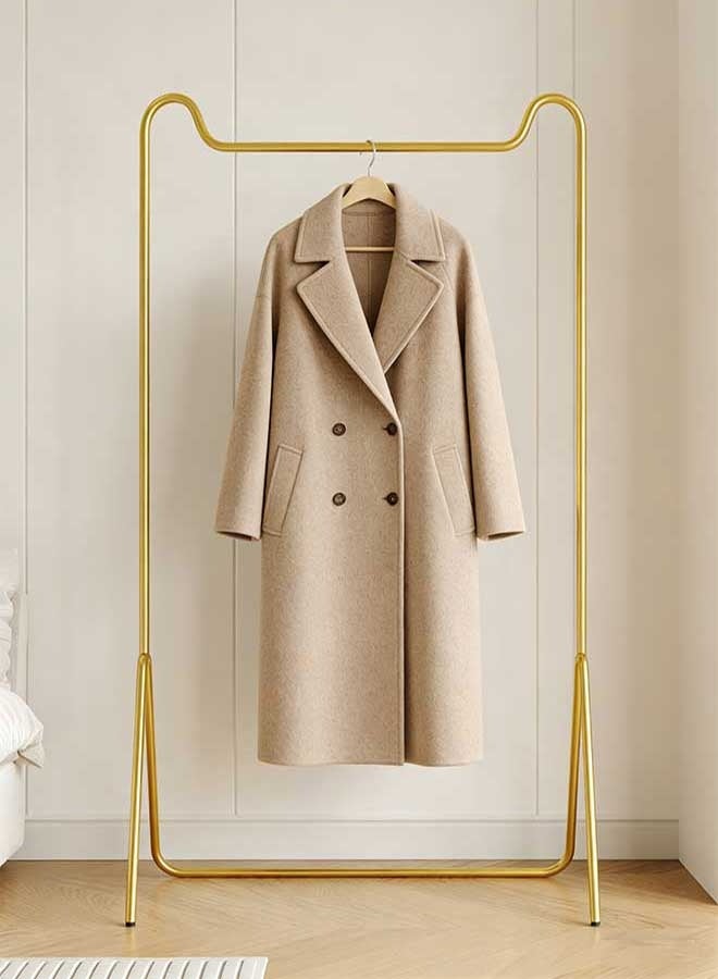 رَوَائِد حامل ملابس معدني واقف بلون ذهبي 80×40×160 سم، ستاند تعليق ملابس عصري لغرفة النوم أو المدخل، منظم ملابس موفر للمساحة لتعليق العبايات والملابس والحقائب - Image 4
