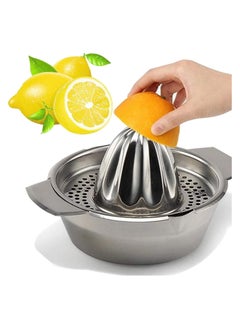 Manual Stainless Steel Citrus Juicer with Container – Lemon & Orange Squeezer with Strainer – Heavy Duty, Rust-Resistant, Robust Juicer for Fresh Juice at Home or Commercial Use - pzsku/ZC13DC188FFB267C60FD7Z/45/_/1740371284/83069ce3-24a3-4de8-ac6d-be713efaa204