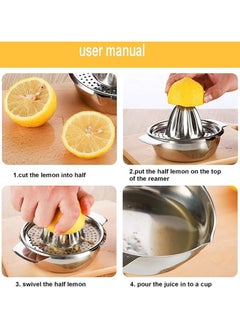 Manual Stainless Steel Citrus Juicer with Container – Lemon & Orange Squeezer with Strainer – Heavy Duty, Rust-Resistant, Robust Juicer for Fresh Juice at Home or Commercial Use - pzsku/ZC13DC188FFB267C60FD7Z/45/_/1740371355/26dd41c9-8d3f-4d15-a858-7365c4b3306b