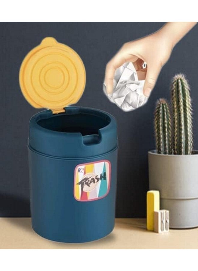 PUTHAK Plastic Small Mini Table Trash Bin Multi-Use Dustbin for Study Table, Office, Bedroom With Attached Swing Lid (Multicolor, Pack 1) - Image 5