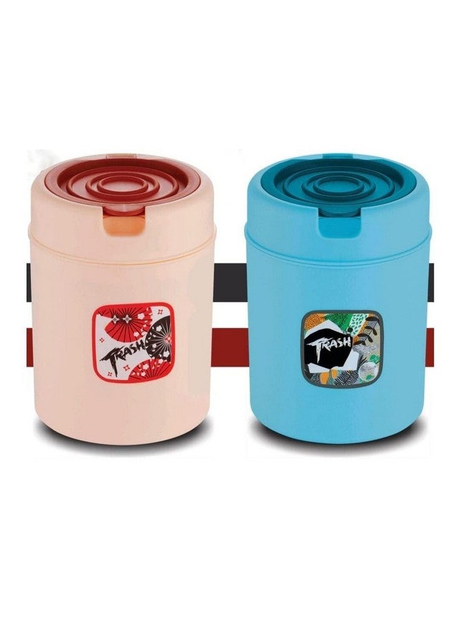 PUTHAK Plastic Small Mini Table Trash Bin Multi-Use Dustbin for Study Table, Office, Bedroom With Attached Swing Lid (Multicolor, Pack 1) - Image 4