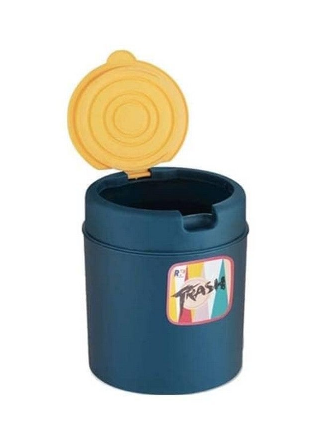 PUTHAK Plastic Small Mini Table Trash Bin Multi-Use Dustbin for Study Table, Office, Bedroom With Attached Swing Lid (Multicolor, Pack 1) - Image 1