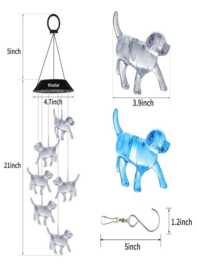 HiSolar Crystal Dog Solar Wind Chimes Outdoor Color Changing Solar Mobile Lights LED Solar Powered Wind Chimes for Home Party Yard Garden Decor, Gifts for mom Birthday Gifts - Image 4