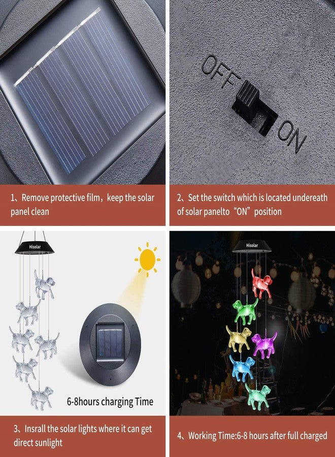 HiSolar Crystal Dog Solar Wind Chimes Outdoor Color Changing Solar Mobile Lights LED Solar Powered Wind Chimes for Home Party Yard Garden Decor, Gifts for mom Birthday Gifts - Image 5