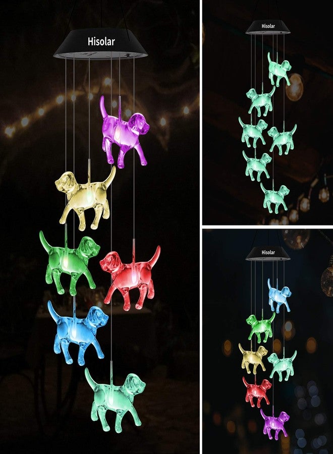 HiSolar Crystal Dog Solar Wind Chimes Outdoor Color Changing Solar Mobile Lights LED Solar Powered Wind Chimes for Home Party Yard Garden Decor, Gifts for mom Birthday Gifts - Image 2