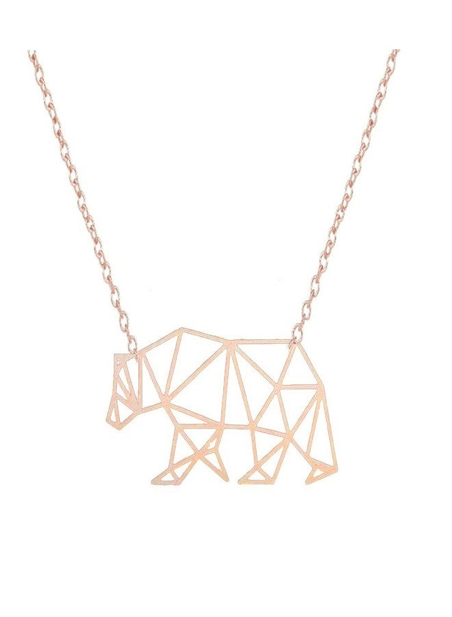 نوماندا قلادة دب قطبي لطيفة من نوماندا، مجوهرات أنيقة مستوحاة من الطبيعة والحيوانات، هدية مثالية (ذهبي وردي) - Image 2