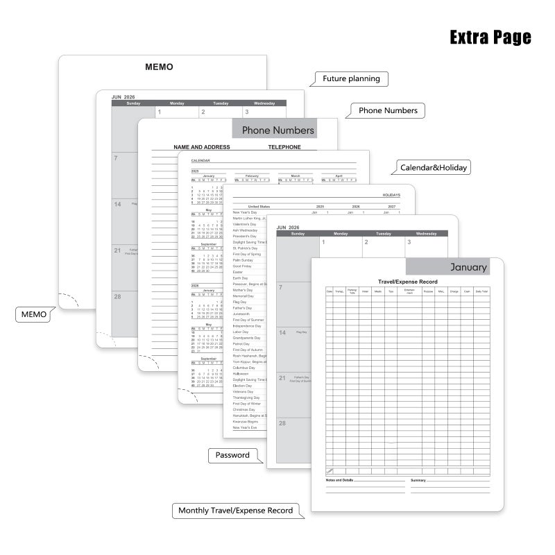 Heture Academic Planner 2025-2026 , Monthly and Weekly Calendar Planner, Jul 2025 - Jun 2026 Planner For Women & Men, A5 (6.5" x 8.5"), Teacher Student Planning Book with Tabs, Ideal for Office School- (Blue 1 Packï¼‰ - Image 5