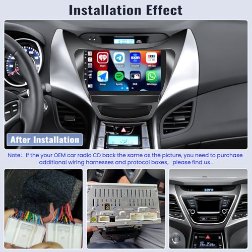 SIXWIN 2G64G Android Car Stereo for Hyundai Elantra 2011 2012 2013 Radio with Wireless Apple Carplay Android Auto Bluetooth 9 inch Touchscreen with GPS Navigation WiFi HiFi FM RDS Backup Camera MIC - Image 3