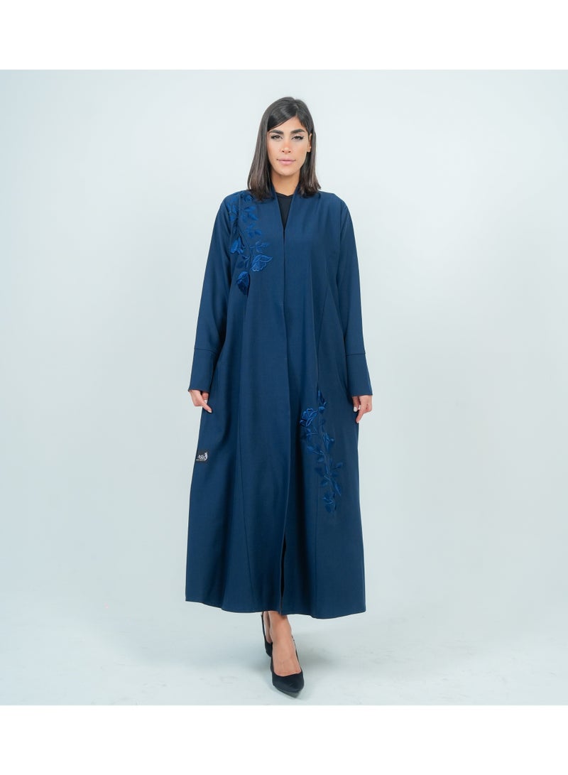 Rosette Abaya Embellishment Abaya with Embroidery Flowers design - Image 5