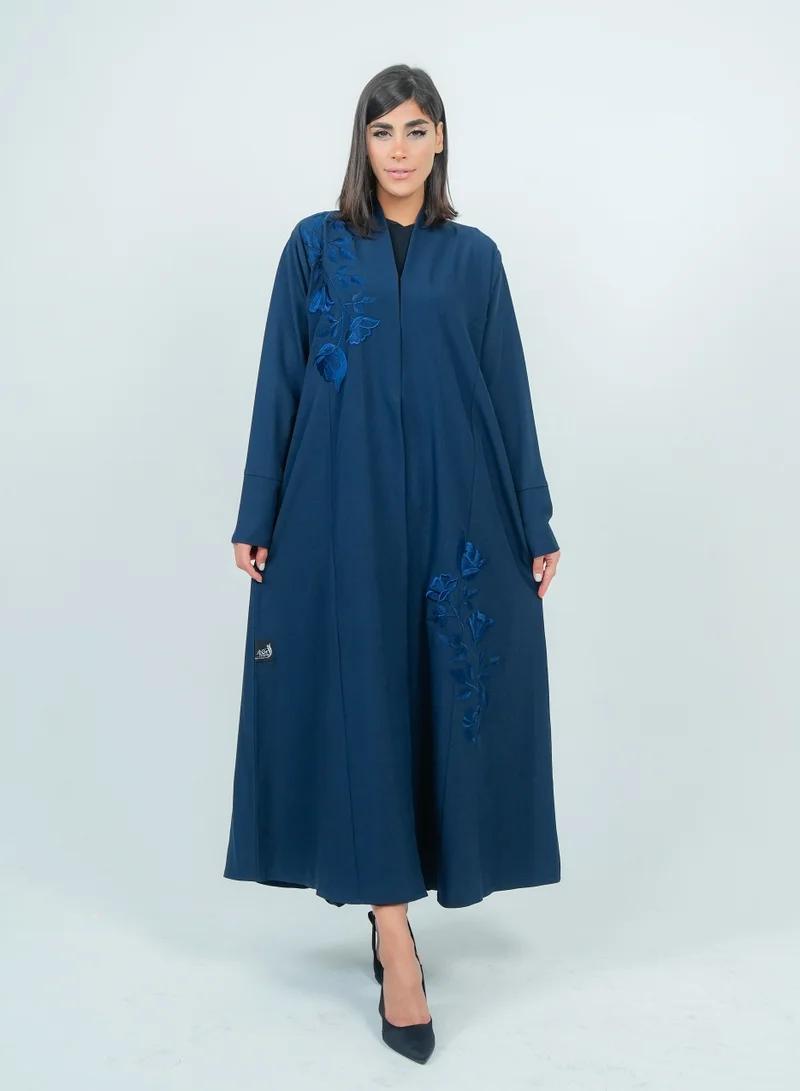 Rosette Abaya Embellishment Abaya with Embroidery Flowers design