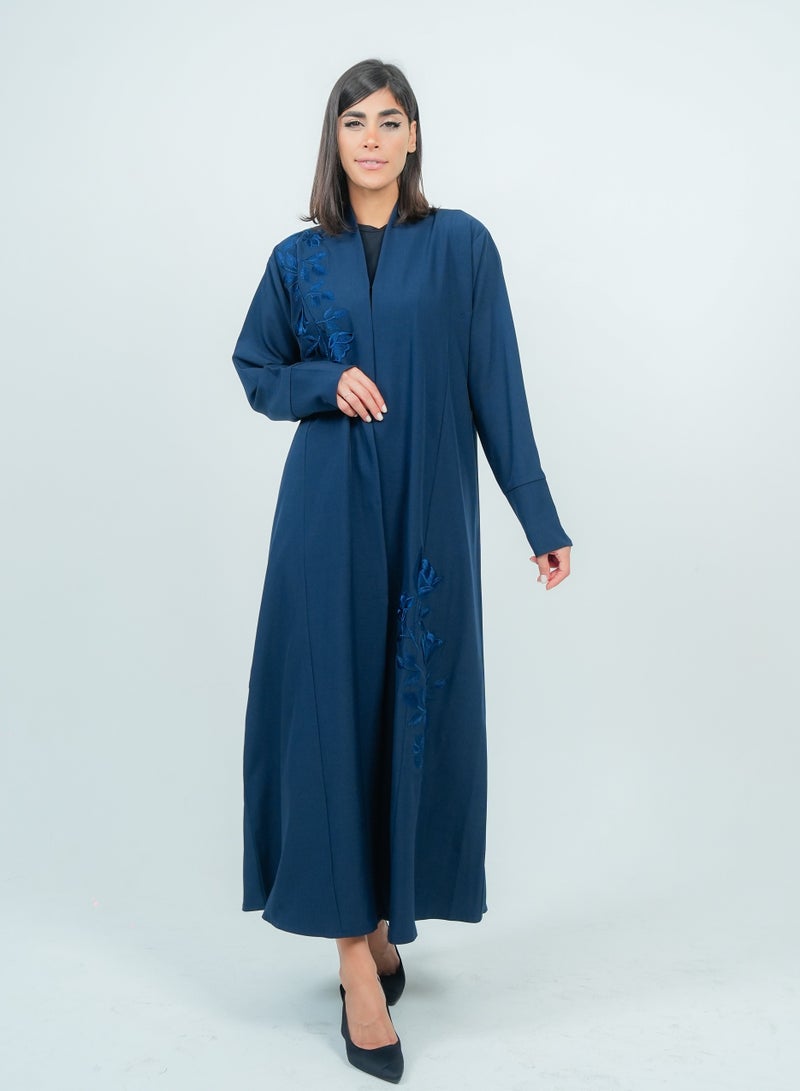 روزيت عباية عباية مزينة بتطريز على شكل زهور - Image 4