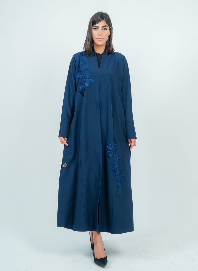 روزيت عباية عباية مزينة بتطريز على شكل زهور - Image 5