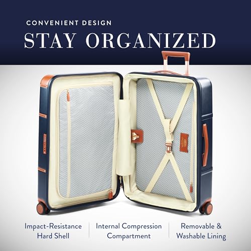 Bric's Bellagio 3.0 Spinner Trunk- Luxury Hardshell Check In Luggage with Large Wheels, Telescopic Handle, Leather Detailing - Expandable Rolling Suitcase - 27", Blue - Image 4