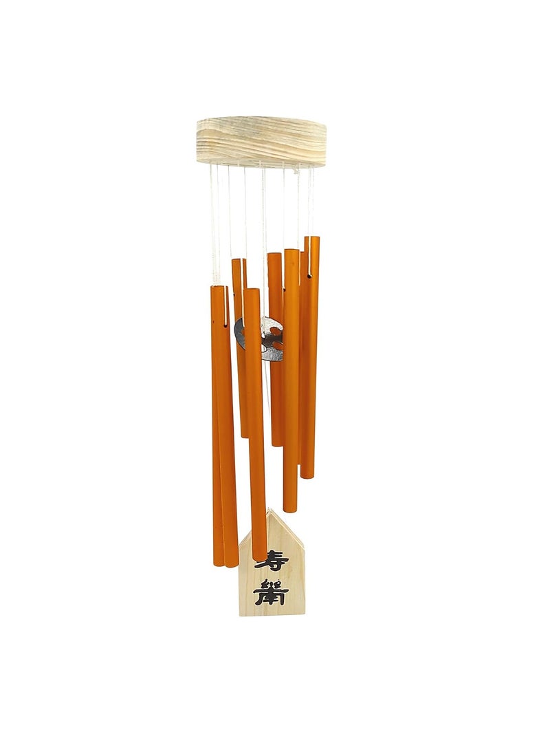 Plus Value Plus Value Feng Shui Metal Wind Chime Bells 8 Pipes Rods for Home Decor Balcony Bedroom Window Garden Outdoor Positive Energy Peaceful Sound Golden  - Image 3