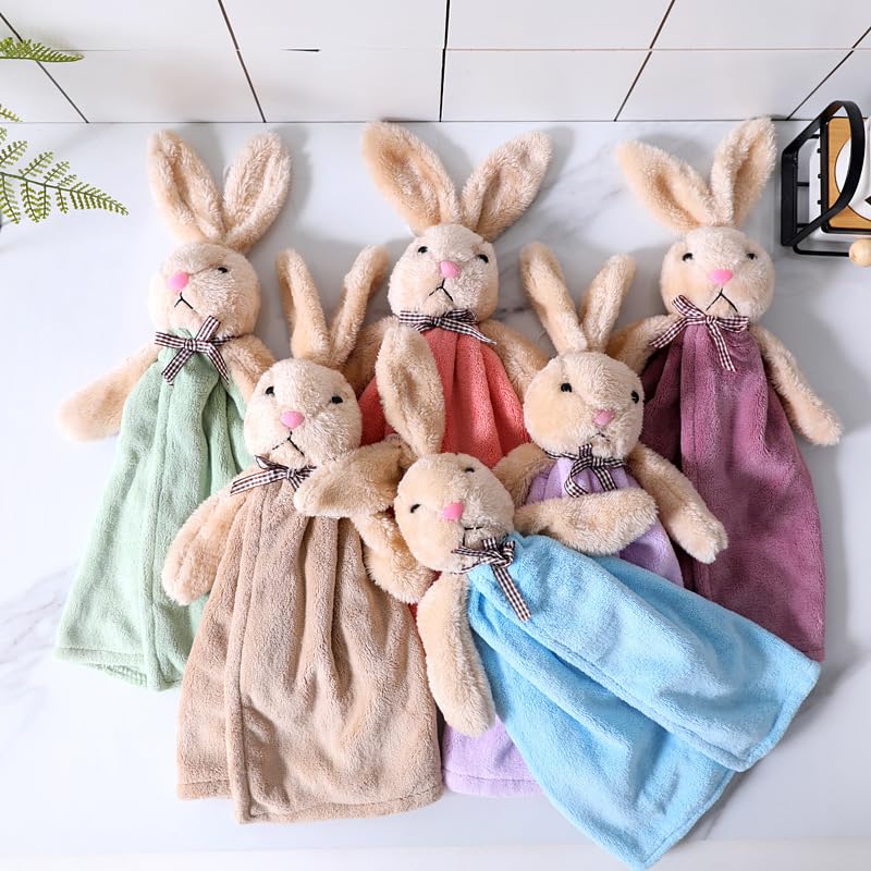 CLUZE Super Soft Rabbit Hanging Hand Towel for Kitchen and Bathroom Absorbent Thick Coral Velvet Hand Towels with Hanging Loop Fast Drying Microfiber (Pack of 1) (Green) - Image 5