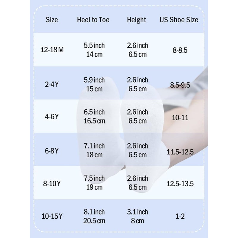 15 Pack'Half Cushion Low Cut Athletic Ankle Socks Boys Girls Ankle Socks - Image 4