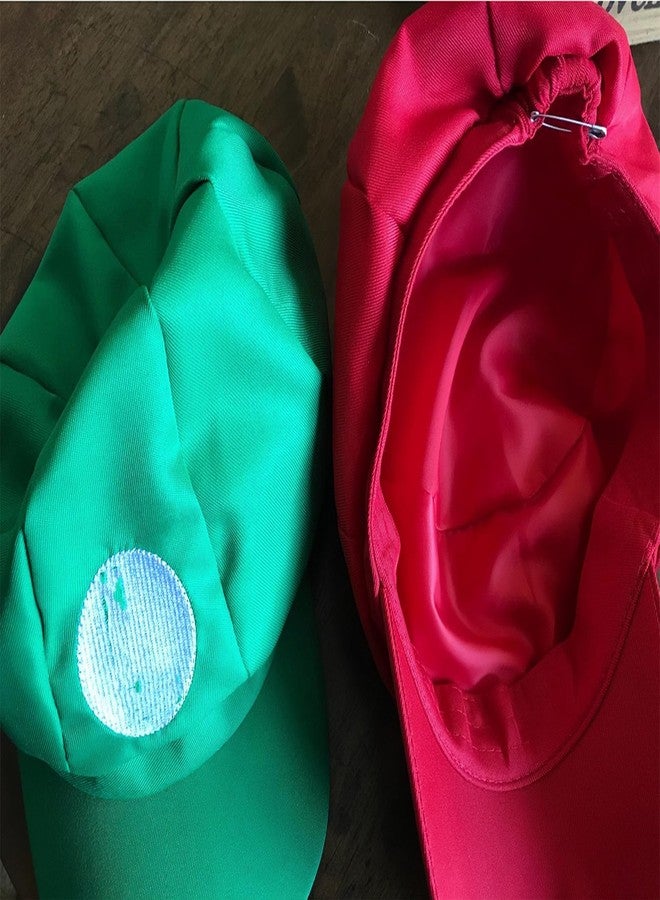 COSTOYFUN 2pack Costume Hats Anime Halloween Copslay Unisex Adult Cosplay Cap (Red and Green) - Image 4