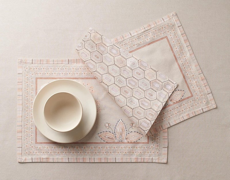 Maison d' Hermine Maison d Hermine Placemats 100 Combed Cotton Premium Set of 4 Dinner Placemat Decorative Washable Cloth Placemat Dining Buffet Parties  Camping  Society Florals 13x19 - Image 5