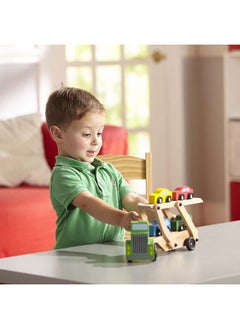 Y&D 5-Piece Car Carrier Truck And Wooden Toy Set  - Image 5