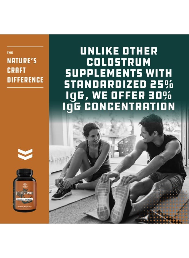 Natures Craft Bovine Colostrum Capsules with Immunoglobulin G - Colostrum Supplement and Muscle Builder for Gut Health Joint Support Immune Health Bone Strength and Brain Support Probiotic Supplement - Image 4