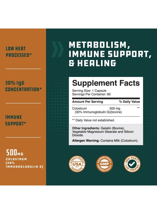 Natures Craft Bovine Colostrum Capsules with Immunoglobulin G - Colostrum Supplement and Muscle Builder for Gut Health Joint Support Immune Health Bone Strength and Brain Support Probiotic Supplement - Image 3
