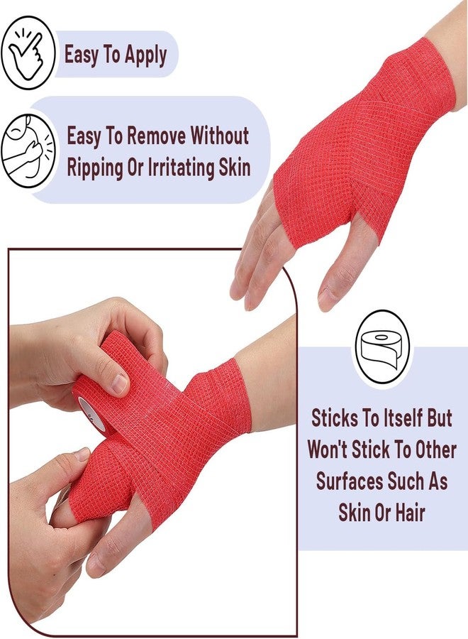 CareVego® Self Adhesive Bandage Wrap, 6 Pack, 5CM * 4.5M, Cohesive Bandages, Medical Wrap, Elastic Bandage, Self Sticking Tape - Image 4