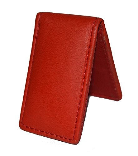 LB LEATHERBOSS Leatherboss Genuine Leather Slim Magnetic Minimalist Bifold Money Clip Cash Holder Wallet, Red - Image 1