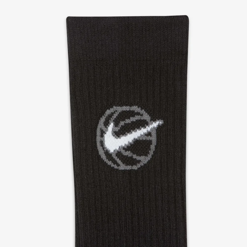 Nike Black Everyday Crew Basketball Socks (3 Pairs) for Men | Best Price UAE