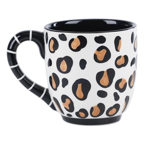 Glory Haus Everyday Inspirational and Happy Jumbo Coffee or Soup Mugs, Hand Painted 16oz Ceramic - Adventure, Camping, Faith, Lake, Mountains, Dog, Cat, Sunshine (Coffee Y'all Cheetah) - Image 2