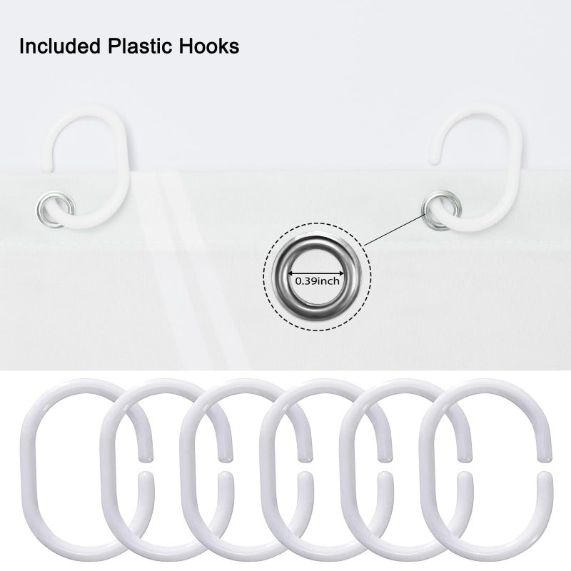 Punkray Ombre Teal Striped Fabric Shower Curtain for Bathroom with 12 Hooks  Shower Curtains for Bathroom  Waterproof Bath Accessories Hotel Style - Machine Washable 72 X 72 - Image 4