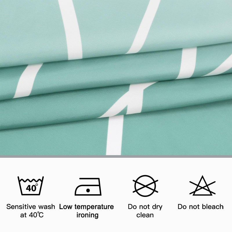 Punkray Ombre Teal Striped Fabric Shower Curtain for Bathroom with 12 Hooks  Shower Curtains for Bathroom  Waterproof Bath Accessories Hotel Style - Machine Washable 72 X 72 - Image 5