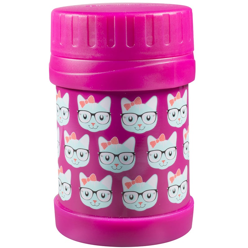 Bentology Stainless Steel Insulated 13oz Thermos for Kids - Kitty - Large Leak-Proof Lunch Storage Jar for Hot or Cold Food  Soups  Liquids - BPA Free - Fits in Most Lunch Boxes and Bags - Image 1