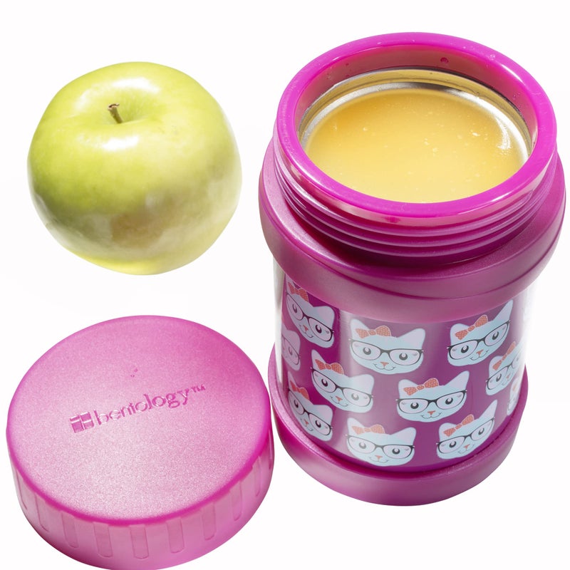 Bentology Stainless Steel Insulated 13oz Thermos for Kids - Kitty - Large Leak-Proof Lunch Storage Jar for Hot or Cold Food  Soups  Liquids - BPA Free - Fits in Most Lunch Boxes and Bags - Image 5