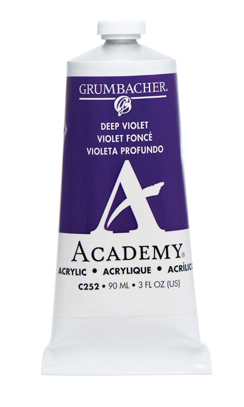 Grumbacher 90ml Metal Tube Academy Acrylic Paint Gloss Deep Violet