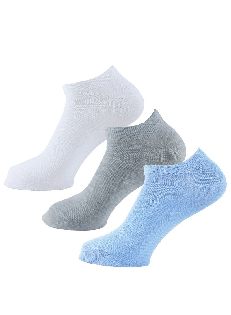 سام سوكس مجموعة من 3 شراب سوكيت  حريمى ابيض-رمادى-لبنى - Image 1