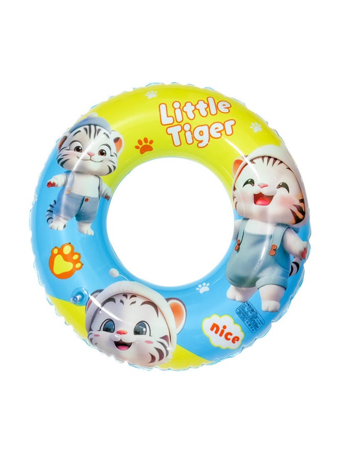 general Swimming Ring Children's Swimming Ring Baby Boy Boy Girl Swimming Ring Buoyancy Ring Inflatable Thick Cartoon Underarm Ring-Outer Diameter After Inflation:70#-Inside Diameter After Inflation:Happy T - Image 1