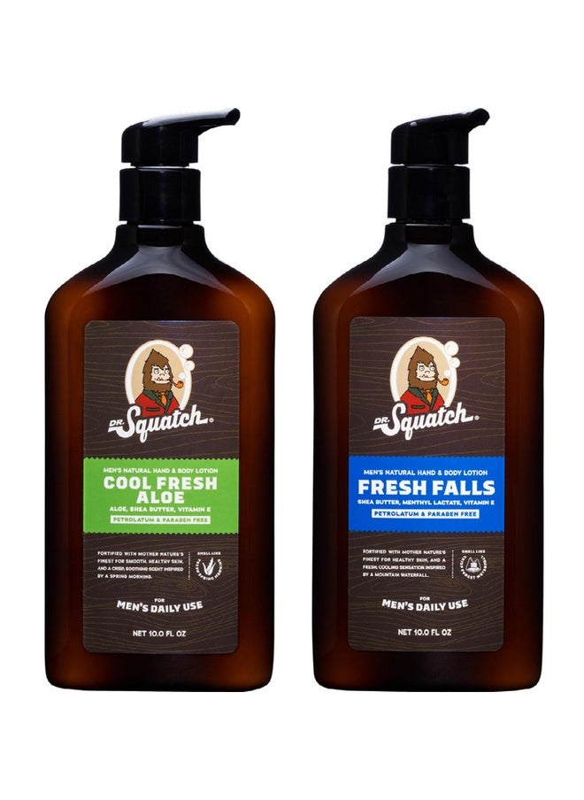 Dr. Squatch Men'S Natural Lotion Nongreasy Men'S Lotion24Hour Moisturization Hand And Body Lotionmade With Shea Butter Coconut Oil And Vitamin Ecool Fresh Aloe And Fresh Falls (2 Pk)  - Image 1