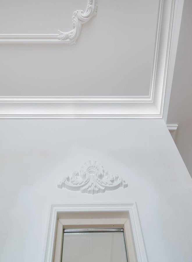 Marsui 4 Pcs Ceiling Crown Molding Trim 4-1/2 Inch Face x 94.5 in Long Total Decorative Ceiling Crown Moulding Trim Installed with Glue (Not Included) Luxe Style Decor(Simple Style) - Image 3