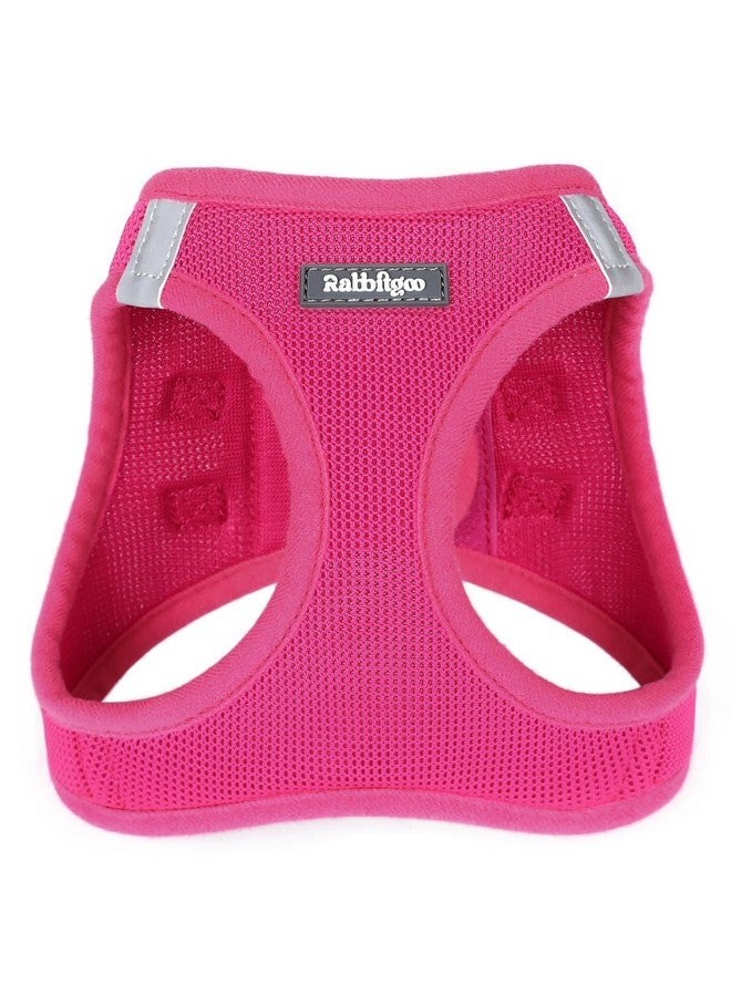 رابيتجو تسخير للكلاب الصغيرة من rabbitgoo، سترة شبكية ناعمة سهلة الارتداء للجراء، سهلة المشي مع مشبك أمان، تسخير عاكس قابل للتهوية للحيوانات الأليفة للكلاب الصغيرة الحجم، لون أحمر وردي متوسط - Image 1
