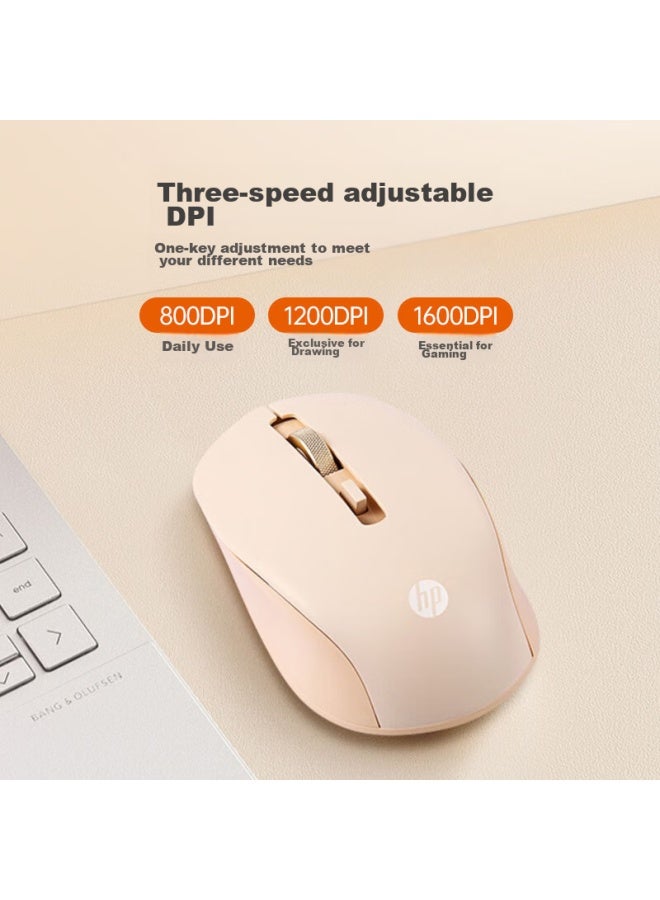 Hp S1000c ماوس لاسلكي، ماوس مكتبي قابل لإعادة الشحن من نوع Type-C، مناسب للمنزل/الأعمال/المكتب/الكمبيوتر المحمول/الكمبيوتر الشخصي، توصيل USB فوري، لون شاي الحليب - Image 5