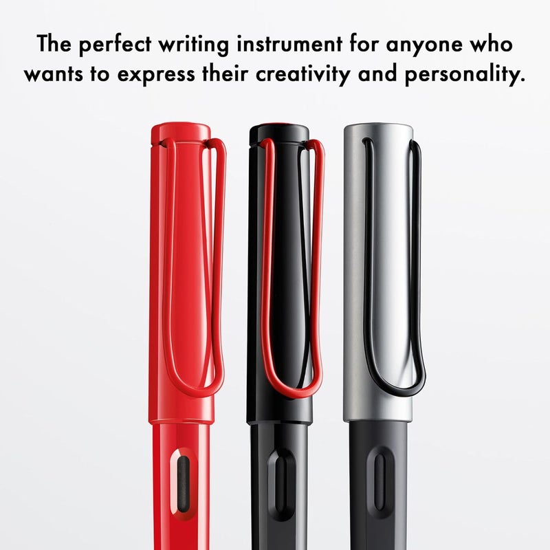 LAMY joy black - calligraphy fountain pen with ergonomic grip & polished steel nib in line width 1.1 mm - Calligraphy Fountain Pen with ribbon nib - incl. ink cartridge T 10 blue - Image 5