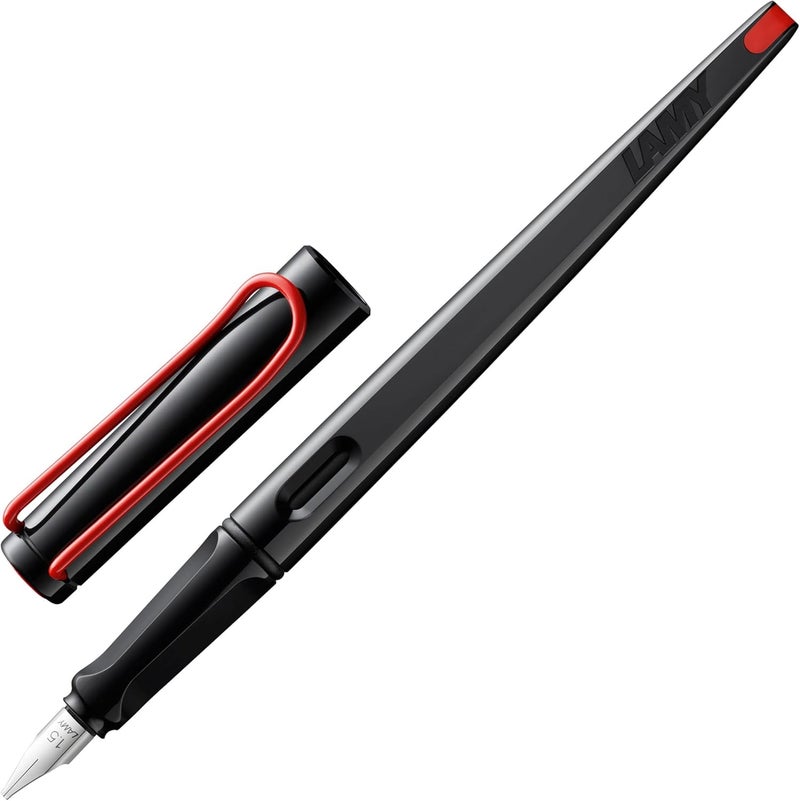 LAMY joy black - calligraphy fountain pen with ergonomic grip & polished steel nib in line width 1.1 mm - Calligraphy Fountain Pen with ribbon nib - incl. ink cartridge T 10 blue - Image 1