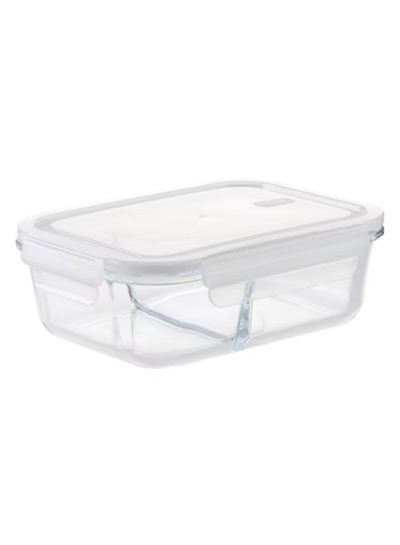 Yuwell 4 Pieces Glass Meal Prep Containers Glass Food Storage Containers With Lids, Glass Lunch Box, Portion Control, Airtight Container Glass Bento Box Lunch 840 ML Food Container Inside Two Portion Box With Steam Vent  Control Air Circulation - Image 2