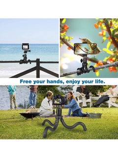 ELTRAZONE Phone Tripod, Flexible Cell Phone Tripod Adjustable Camera Stand Holder with Wireless Remote and Universal Clip 360° Rotating Mini Tripod Stand for iPhone, Samsung Android Phone, Sports Camera GoPro  - Image 2
