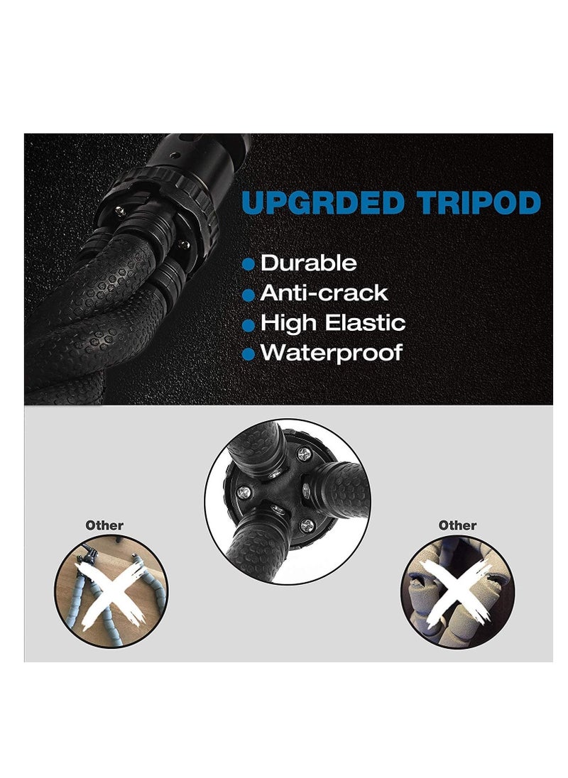 ELTRAZONE Phone Tripod, Flexible Cell Phone Tripod Adjustable Camera Stand Holder with Wireless Remote and Universal Clip 360° Rotating Mini Tripod Stand for iPhone, Samsung Android Phone, Sports Camera GoPro  - Image 3