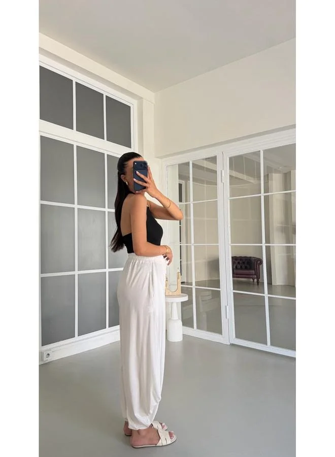 Gaus  Ecru Beaded String Modal Fabric Palazzo Pants GAUS-01676. for Women | Best Price UAE