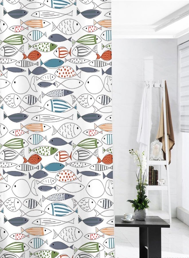 BECAN Ocean Animal Modern Multi-Color Fish Art Fish Print Polyester Fabric Waterproof Layer Thickening Shower Curtain 72X72Inches - Image 5