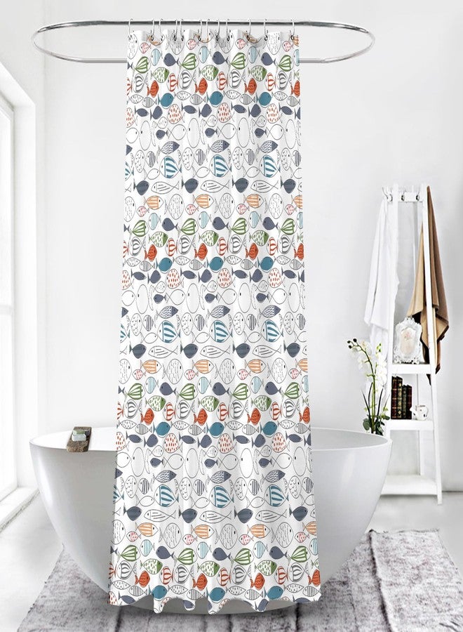 BECAN Ocean Animal Modern Multi-Color Fish Art Fish Print Polyester Fabric Waterproof Layer Thickening Shower Curtain 72X72Inches - Image 3